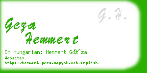 geza hemmert business card